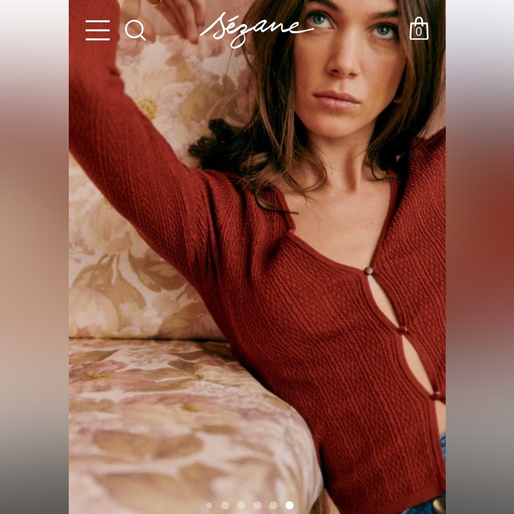 Sézane Wendy Cardigan in Burgundy size S